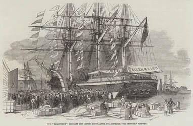 Abfahrt des Ballengeich-Auswandererschiffs von Southampton